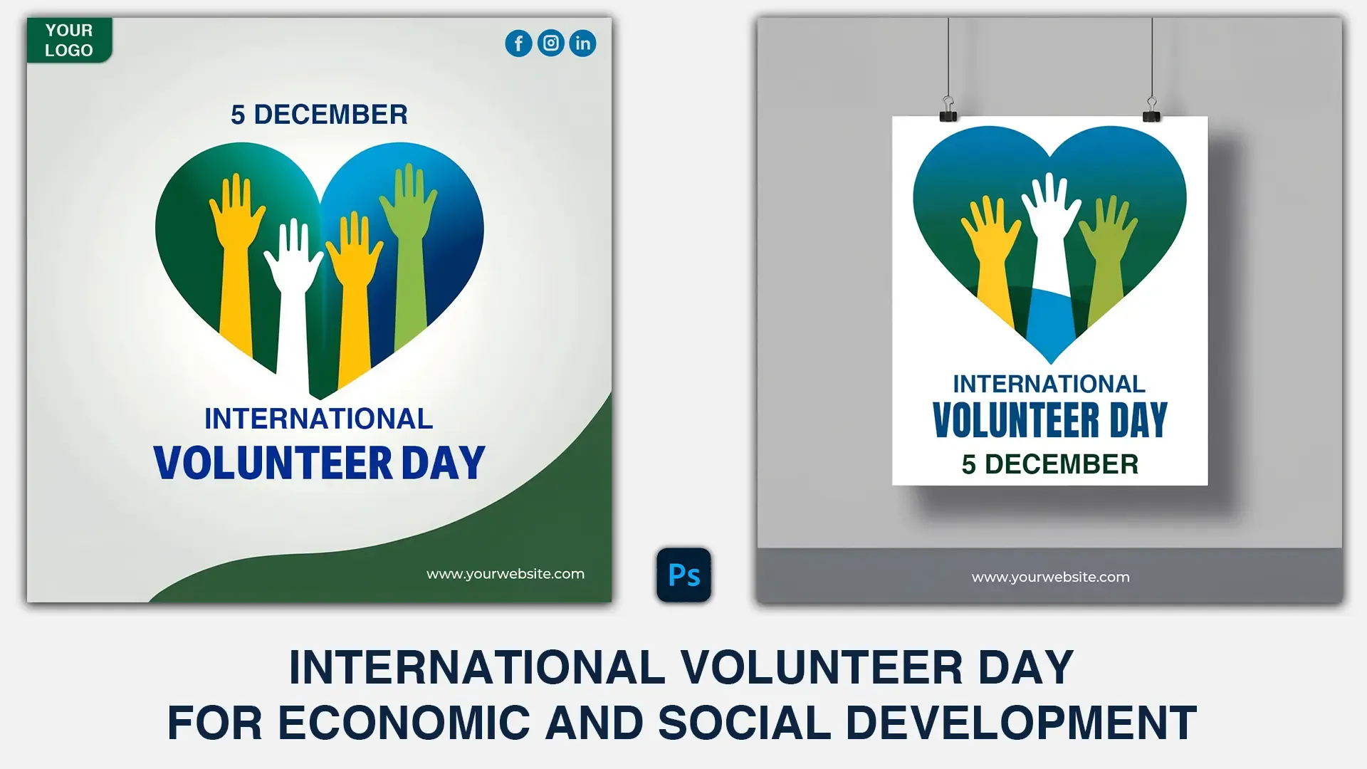 International Volunteer Day Heart of Hands Instagram Post image